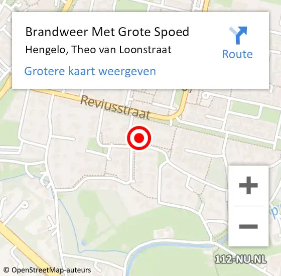 Locatie op kaart van de 112 melding: Brandweer Met Grote Spoed Naar Hengelo, Theo van Loonstraat op 21 april 2017 18:44