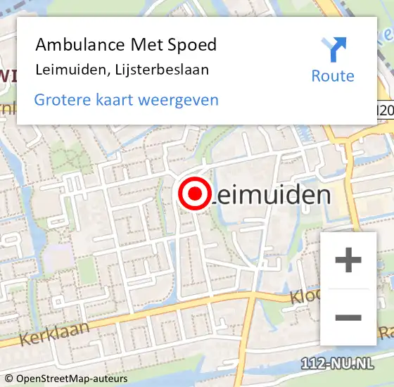 Locatie op kaart van de 112 melding: Ambulance Met Spoed Naar Leimuiden, Lijsterbeslaan op 21 april 2017 19:33