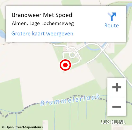 Locatie op kaart van de 112 melding: Brandweer Met Spoed Naar Almen, Lage Lochemseweg op 21 april 2017 20:44