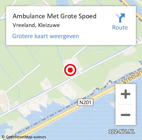 Locatie op kaart van de 112 melding: Ambulance Met Grote Spoed Naar Vreeland, Kleizuwe op 21 april 2017 23:41