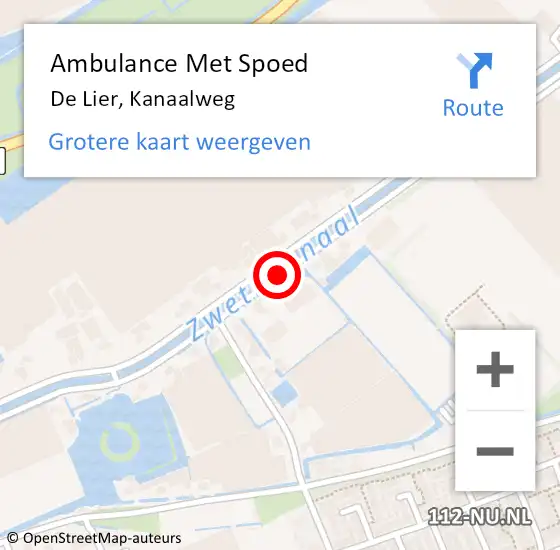 Locatie op kaart van de 112 melding: Ambulance Met Spoed Naar De Lier, Kanaalweg op 21 april 2017 23:55