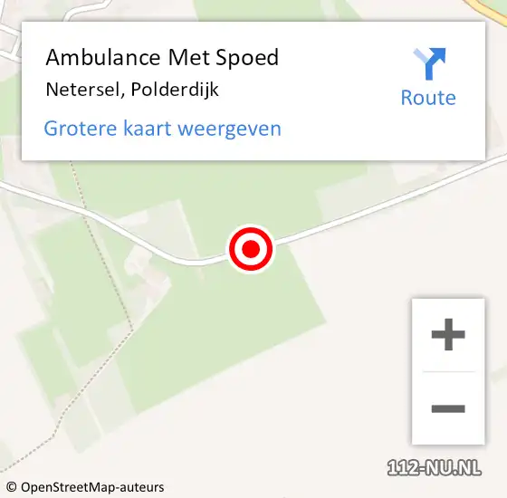 Locatie op kaart van de 112 melding: Ambulance Met Spoed Naar Netersel, Polderdijk op 22 april 2017 01:02