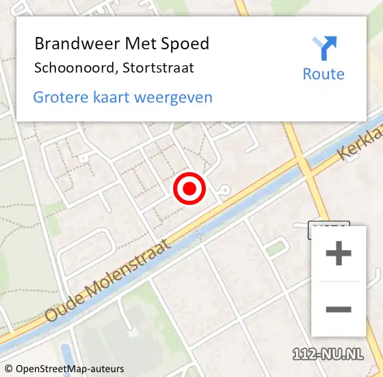 Locatie op kaart van de 112 melding: Brandweer Met Spoed Naar Schoonoord, Stortstraat op 22 april 2017 01:24