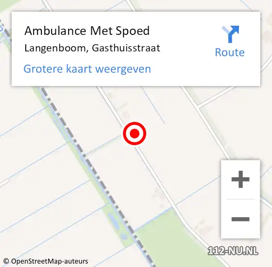 Locatie op kaart van de 112 melding: Ambulance Met Spoed Naar Langenboom, Gasthuisstraat op 22 april 2017 04:32