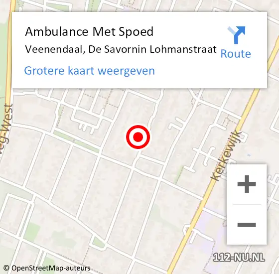 Locatie op kaart van de 112 melding: Ambulance Met Spoed Naar Veenendaal, De Savornin Lohmanstraat op 22 april 2017 07:34