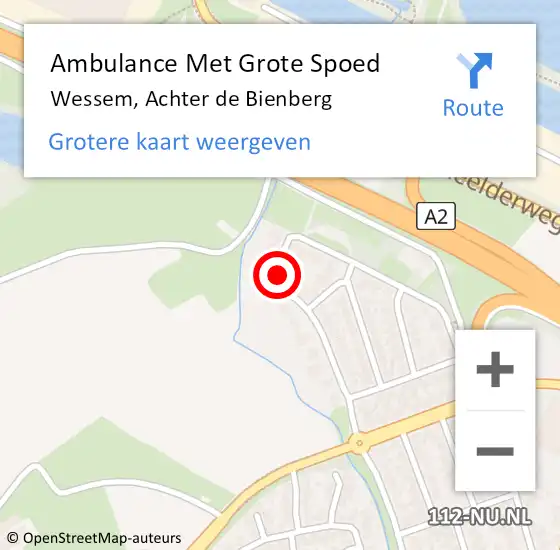 Locatie op kaart van de 112 melding: Ambulance Met Grote Spoed Naar Wessem, Achter de Bienberg op 22 april 2017 08:45