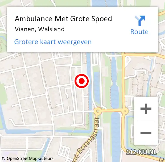 Locatie op kaart van de 112 melding: Ambulance Met Grote Spoed Naar Vianen, Walsland op 22 april 2017 08:53