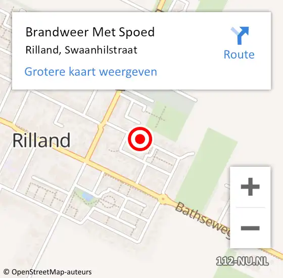 Locatie op kaart van de 112 melding: Brandweer Met Spoed Naar Rilland, Swaanhilstraat op 22 april 2017 09:40