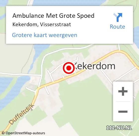 Locatie op kaart van de 112 melding: Ambulance Met Grote Spoed Naar Kekerdom, Vissersstraat op 22 april 2017 09:56