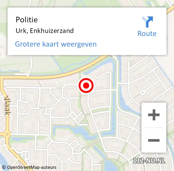 Locatie op kaart van de 112 melding: Politie Urk, Enkhuizerzand op 22 april 2017 10:19