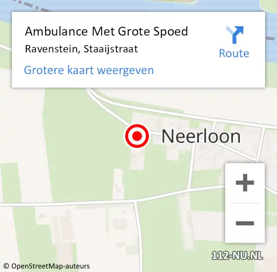 Locatie op kaart van de 112 melding: Ambulance Met Grote Spoed Naar Ravenstein, Staaijstraat op 22 april 2017 10:46