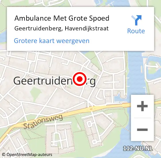 Locatie op kaart van de 112 melding: Ambulance Met Grote Spoed Naar Geertruidenberg, Havendijkstraat op 22 april 2017 10:50