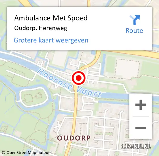 Locatie op kaart van de 112 melding: Ambulance Met Spoed Naar Oudorp, Herenweg op 22 april 2017 10:56