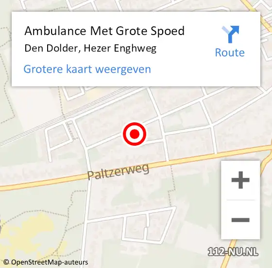 Locatie op kaart van de 112 melding: Ambulance Met Grote Spoed Naar Den Dolder, Hezer Enghweg op 17 januari 2014 22:12