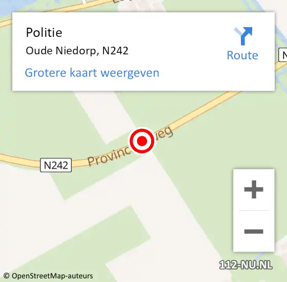 Locatie op kaart van de 112 melding: Politie Oude Niedorp, N242 op 22 april 2017 12:41