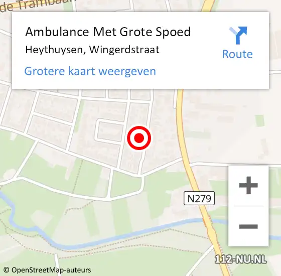 Locatie op kaart van de 112 melding: Ambulance Met Grote Spoed Naar Heythuysen, Wingerdstraat op 22 april 2017 13:01