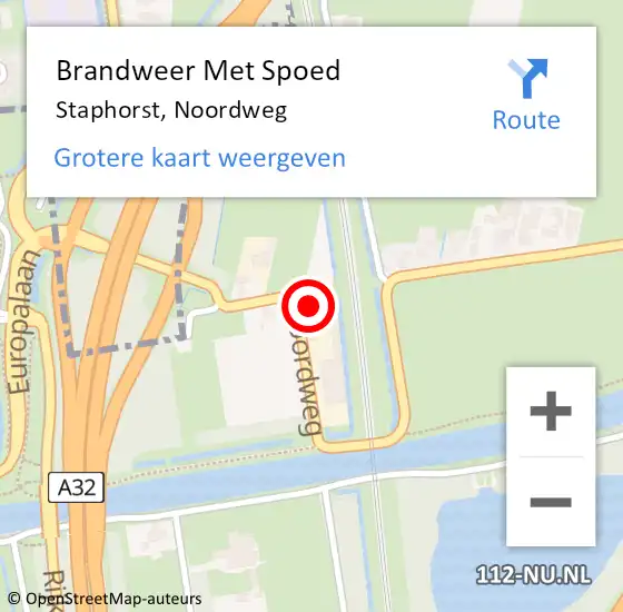 Locatie op kaart van de 112 melding: Brandweer Met Spoed Naar Staphorst, Noordweg op 22 april 2017 14:09