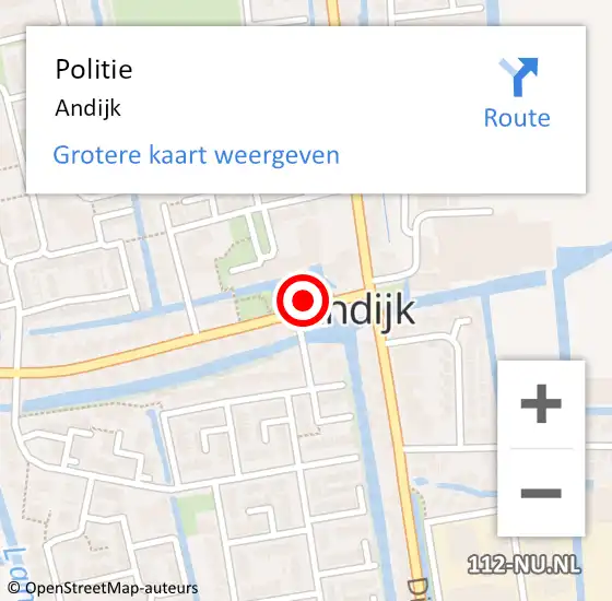 Locatie op kaart van de 112 melding: Politie Andijk op 22 april 2017 15:25