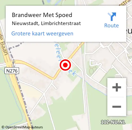 Locatie op kaart van de 112 melding: Brandweer Met Spoed Naar Nieuwstadt, Limbrichterstraat op 22 april 2017 17:32