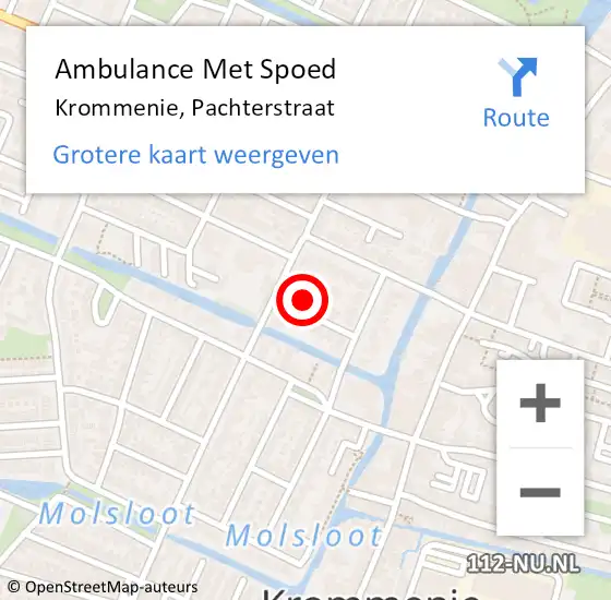 Locatie op kaart van de 112 melding: Ambulance Met Spoed Naar Krommenie, Pachterstraat op 22 april 2017 17:42