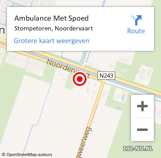 Locatie op kaart van de 112 melding: Ambulance Met Spoed Naar Stompetoren, Noordervaart op 22 april 2017 17:52