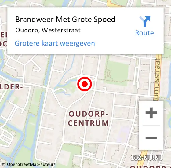 Locatie op kaart van de 112 melding: Brandweer Met Grote Spoed Naar Oudorp, Westerstraat op 22 april 2017 18:19