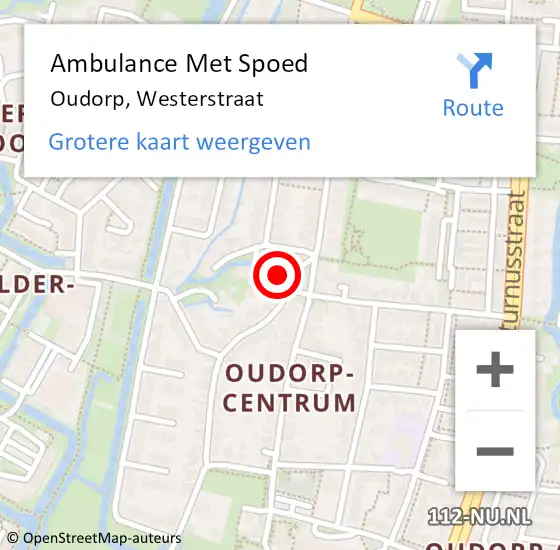 Locatie op kaart van de 112 melding: Ambulance Met Spoed Naar Oudorp, Westerstraat op 22 april 2017 18:39