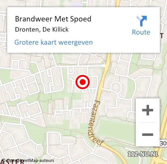 Locatie op kaart van de 112 melding: Brandweer Met Spoed Naar Dronten, De Killick op 22 april 2017 18:49