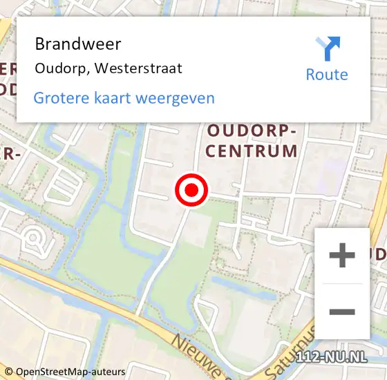 Locatie op kaart van de 112 melding: Brandweer Oudorp, Westerstraat op 22 april 2017 19:35