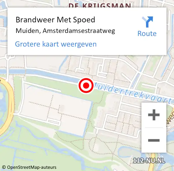 Locatie op kaart van de 112 melding: Brandweer Met Spoed Naar Muiden, Amsterdamsestraatweg op 22 april 2017 19:49