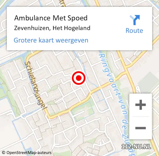 Locatie op kaart van de 112 melding: Ambulance Met Spoed Naar Zevenhuizen, Het Hogeland op 22 april 2017 20:28