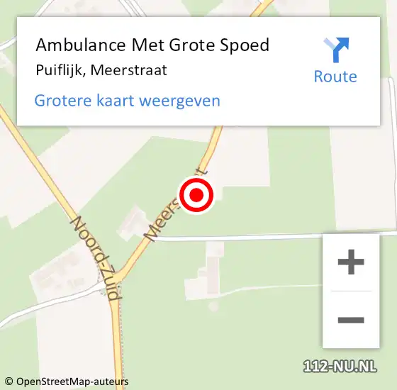 Locatie op kaart van de 112 melding: Ambulance Met Grote Spoed Naar Puiflijk, Meerstraat op 22 april 2017 23:27