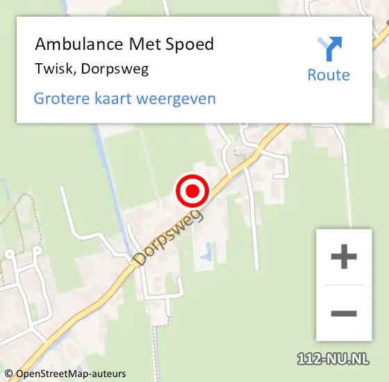 Locatie op kaart van de 112 melding: Ambulance Met Spoed Naar Twisk, Dorpsweg op 22 april 2017 23:53