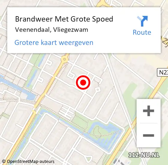 Locatie op kaart van de 112 melding: Brandweer Met Grote Spoed Naar Veenendaal, Vliegezwam op 23 april 2017 00:31