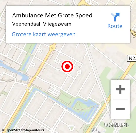 Locatie op kaart van de 112 melding: Ambulance Met Grote Spoed Naar Veenendaal, Vliegezwam op 23 april 2017 00:31