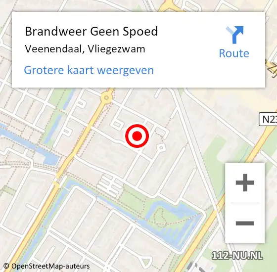 Locatie op kaart van de 112 melding: Brandweer Geen Spoed Naar Veenendaal, Vliegezwam op 23 april 2017 00:33