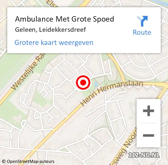 Locatie op kaart van de 112 melding: Ambulance Met Grote Spoed Naar Geleen, Leidekkersdreef op 18 januari 2014 00:06