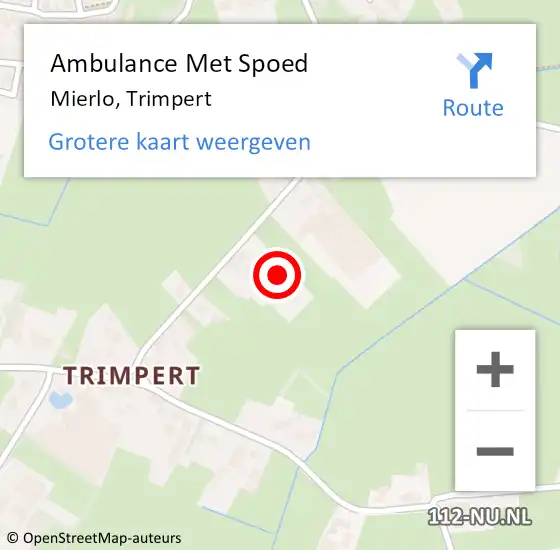 Locatie op kaart van de 112 melding: Ambulance Met Spoed Naar Mierlo, Trimpert op 23 april 2017 01:45