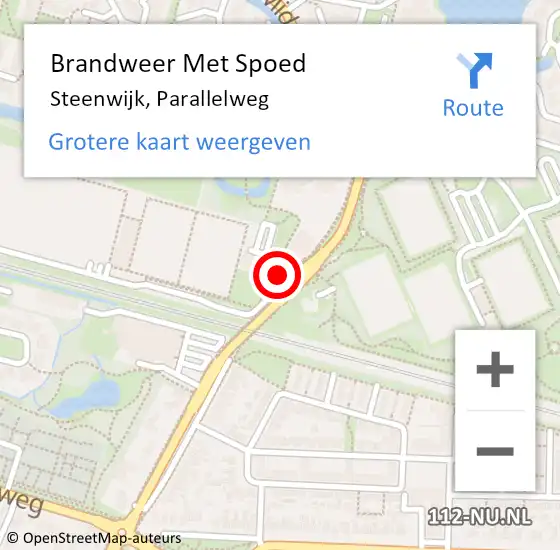 Locatie op kaart van de 112 melding: Brandweer Met Spoed Naar Steenwijk, Parallelweg op 23 april 2017 03:24