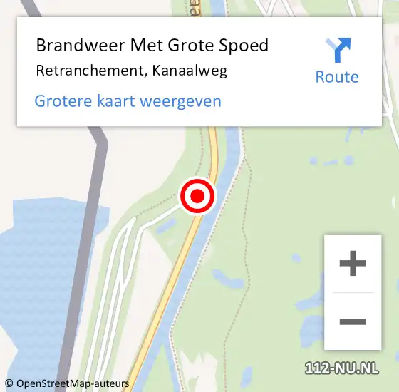 Locatie op kaart van de 112 melding: Brandweer Met Grote Spoed Naar Retranchement, Kanaalweg op 23 april 2017 05:06