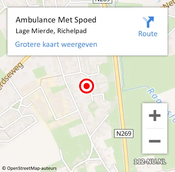 Locatie op kaart van de 112 melding: Ambulance Met Spoed Naar Lage Mierde, Richelpad op 23 april 2017 07:13