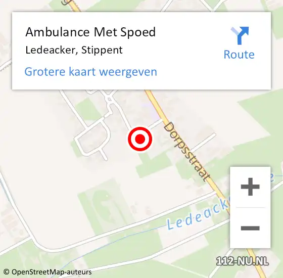 Locatie op kaart van de 112 melding: Ambulance Met Spoed Naar Ledeacker, Stippent op 23 april 2017 09:28