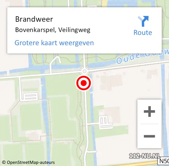 Locatie op kaart van de 112 melding: Brandweer Bovenkarspel, Veilingweg op 23 april 2017 10:12