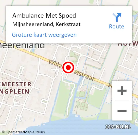 Locatie op kaart van de 112 melding: Ambulance Met Spoed Naar Mijnsheerenland, Kerkstraat op 23 april 2017 10:51