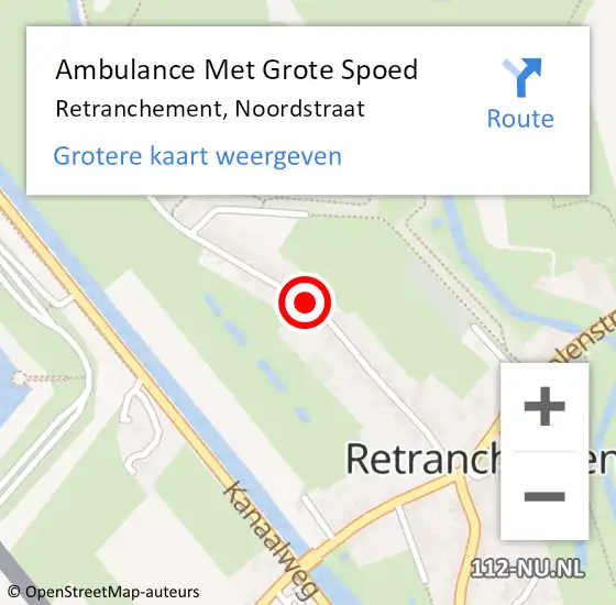 Locatie op kaart van de 112 melding: Ambulance Met Grote Spoed Naar Retranchement, Noordstraat op 23 april 2017 12:39
