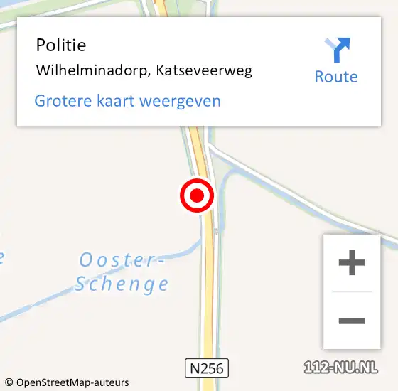 Locatie op kaart van de 112 melding: Politie Wilhelminadorp, Katseveerweg op 23 april 2017 13:02