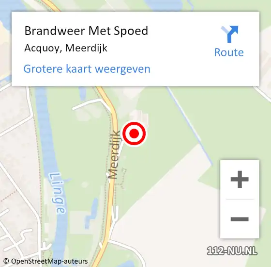 Locatie op kaart van de 112 melding: Brandweer Met Spoed Naar Acquoy, Meerdijk op 23 april 2017 13:14