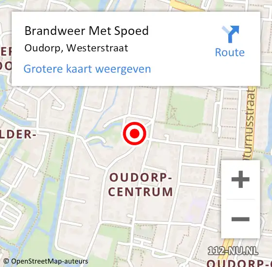 Locatie op kaart van de 112 melding: Brandweer Met Spoed Naar Oudorp, Westerstraat op 23 april 2017 13:24