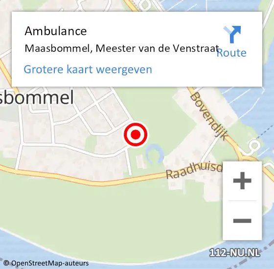 Locatie op kaart van de 112 melding: Ambulance Maasbommel, Meester van de Venstraat op 23 april 2017 13:25