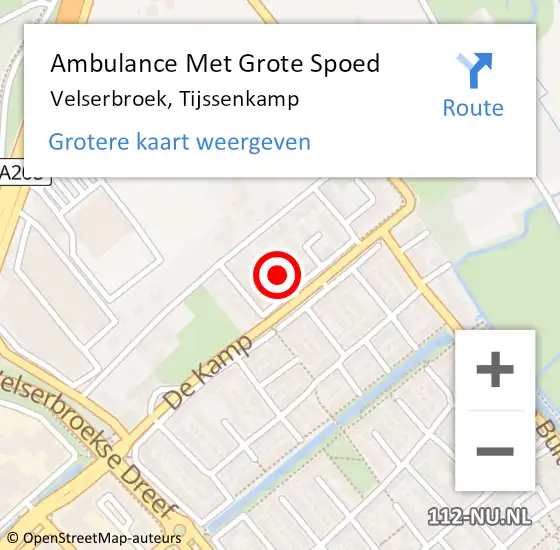 Locatie op kaart van de 112 melding: Ambulance Met Grote Spoed Naar Velserbroek, Tijssenkamp op 23 april 2017 13:34